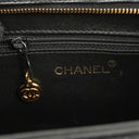 Chanel Black Leather Camellia Top Handle Bag