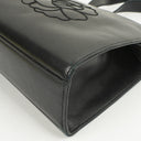 Chanel Black Leather Camellia Top Handle Bag