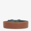 Hermes 30mm Leather Reversible Brown/Blue H Belt Size 80