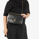 Chanel Vintage Classic Medium Double Flap Bag in Quilted Black Lambskin with 24-karat Gold-Plated Hardware