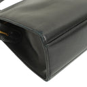Chanel Black Leather Camellia Top Handle Bag