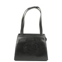 Chanel Black Leather Camellia Top Handle Bag