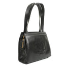 Chanel Black Leather Camellia Top Handle Bag