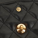Chanel Vintage Classic Double Flap Bag in Quilted Black Lambskin with 24K Gold-Plated Hardware