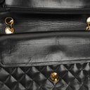 Chanel Vintage Classic Double Flap Bag in Quilted Black Lambskin with 24K Gold-Plated Hardware