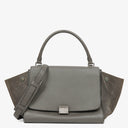 Celine Grey Leather and Suede Trapeze Bag