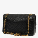 Chanel Vintage Classic Double Flap Bag in Quilted Black Lambskin with 24K Gold-Plated Hardware