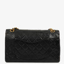 Chanel Vintage Classic Double Flap Bag in Quilted Black Lambskin with 24K Gold-Plated Hardware