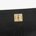 Chanel Mini Classic Black Quilted Lambskin Full Flap Wallet On Chain WOC With 24K Gold-Plated Hardware