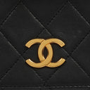 Chanel Mini Classic Black Quilted Lambskin Full Flap Wallet On Chain WOC With 24K Gold-Plated Hardware