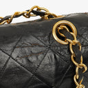 Chanel Vintage Classic Double Flap Bag in Quilted Black Lambskin with 24K Gold-Plated Hardware