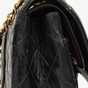 Chanel Vintage Classic Double Flap Bag in Quilted Black Lambskin with 24K Gold-Plated Hardware