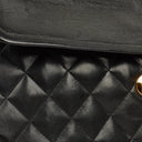Chanel Vintage Classic Double Flap Bag in Quilted Black Lambskin with 24K Gold-Plated Hardware