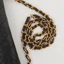 Chanel Mini Classic Black Quilted Lambskin Full Flap Wallet On Chain WOC With 24K Gold-Plated Hardware