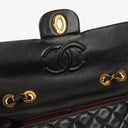 Chanel Maxi CC Classic Single Flap Maxi Logo Bag Black Quilted Lambskin 24K Gold-Plated Hardware