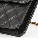 Chanel Small Classic Single Flap Bag Black Quilted Lambskin With 24K Gold-Plated Hardware