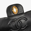 Chanel Maxi CC Classic Single Flap Maxi Logo Bag Black Quilted Lambskin 24K Gold-Plated Hardware