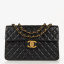 Chanel Maxi CC Classic Single Flap Maxi Logo Bag Black Quilted Lambskin 24K Gold-Plated Hardware