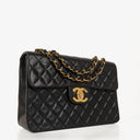 Chanel Maxi CC Classic Single Flap Maxi Logo Bag Black Quilted Lambskin 24K Gold-Plated Hardware