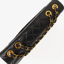 Chanel Maxi CC Classic Single Flap Maxi Logo Bag Black Quilted Lambskin 24K Gold-Plated Hardware