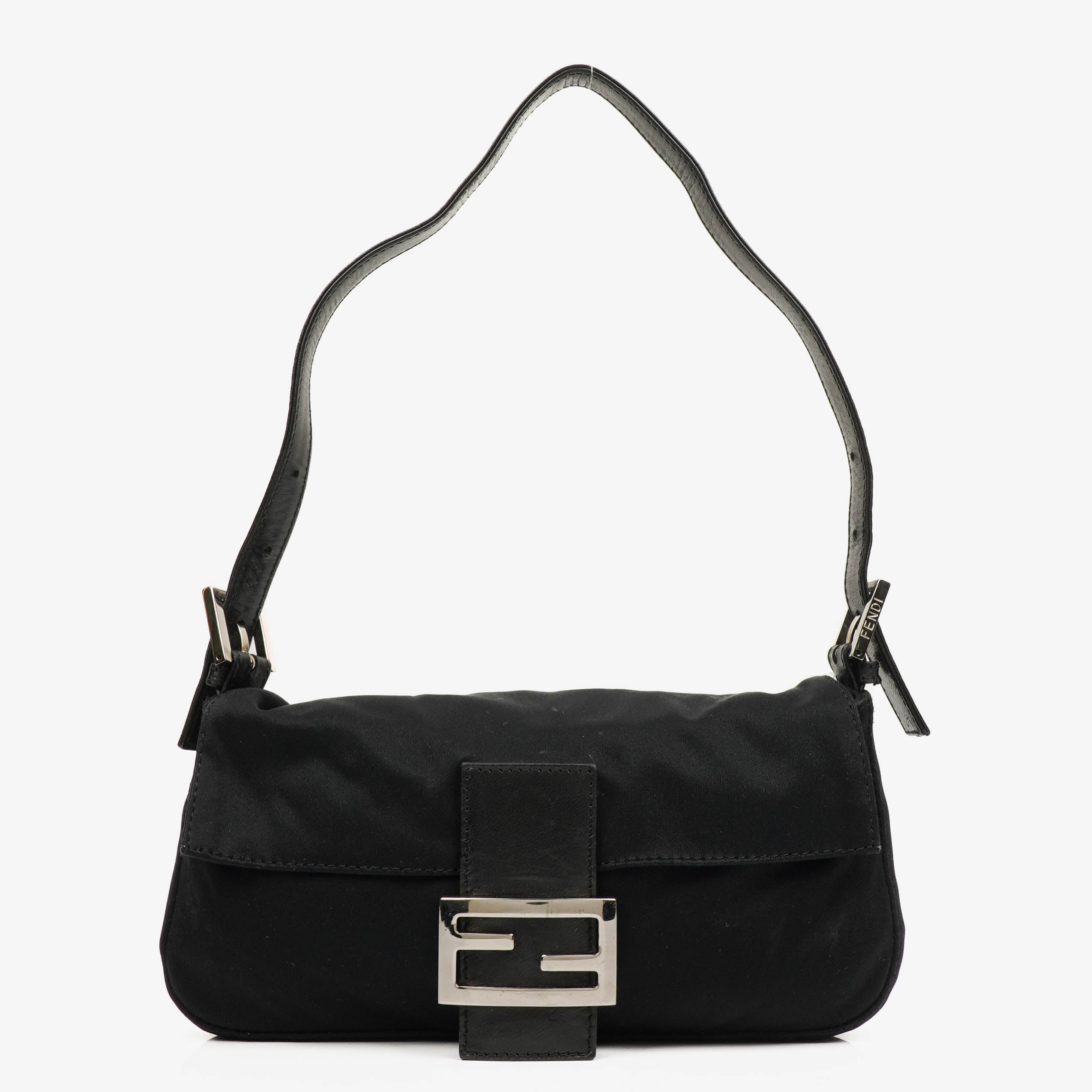 Fendi Baguette Black Neoprene Shoulder Bag