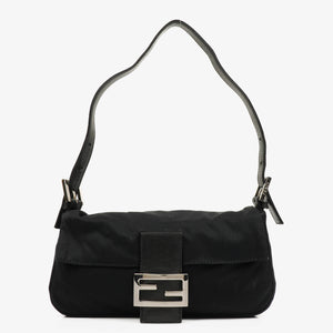 Fendi Baguette Black Neoprene Shoulder Bag