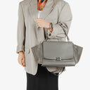 Celine Grey Leather and Suede Trapeze Bag