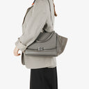 Celine Grey Leather and Suede Trapeze Bag