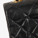 Chanel Maxi CC Classic Single Flap Maxi Logo Bag Black Quilted Lambskin 24K Gold-Plated Hardware