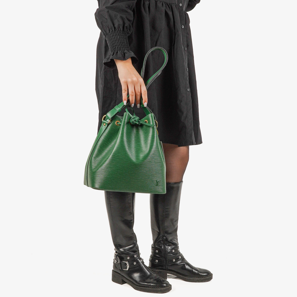 Louis Vuitton Petit Noe Green EPI Leather Shoulder Bag