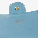 Chanel Large Quillted Lambskin Light Blue Flap Wallet