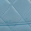 Chanel Large Quillted Lambskin Light Blue Flap Wallet