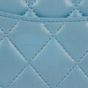 Chanel Large Quillted Lambskin Light Blue Flap Wallet