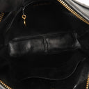 Chanel Vintage Large Camera Tassel Bag In Black Quilted Caviar Leather