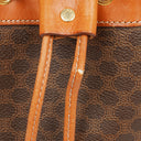 Celine Vintage Macadam Triomphe Brown Drawstring Bucket Bag