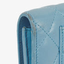 Chanel Large Quillted Lambskin Light Blue Flap Wallet