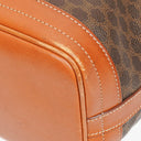 Celine Vintage Macadam Triomphe Brown Drawstring Bucket Bag
