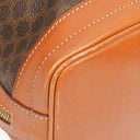 Celine Vintage Macadam Triomphe Brown Drawstring Bucket Bag