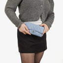 Chanel Large Quillted Lambskin Light Blue Flap Wallet