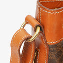 Celine Vintage Macadam Triomphe Brown Drawstring Bucket Bag