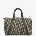Christian Dior Trotter 30 Vintage Beige/Navy Boston Bag