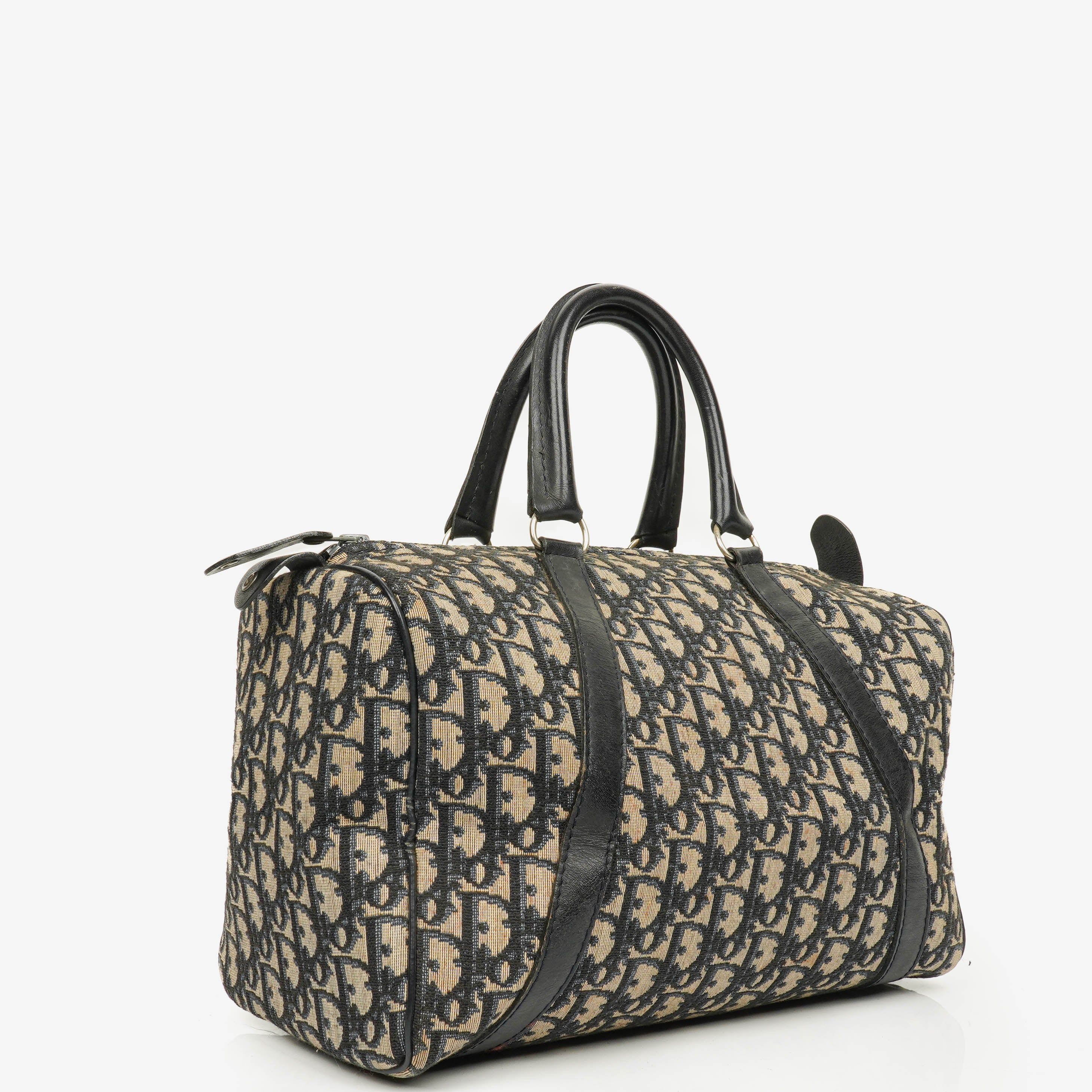 Christian Dior Trotter 30 Vintage Beige/Navy Boston Bag