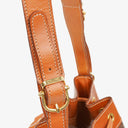 Celine Vintage Macadam Triomphe Brown Drawstring Bucket Bag