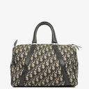 Christian Dior Trotter 30 Vintage Beige/Navy Boston Bag