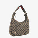 Gucci Charmy Navy GG Canvas Sherry Line Hobo Bag