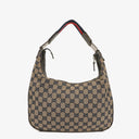 Gucci Charmy Navy GG Canvas Sherry Line Hobo Bag