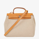Hermes Herbag PM Vache Hunter Criss Viking Ecru Beige Naturel 2 Way Backpack With Palladium Hardware