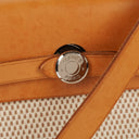 Hermes Herbag PM Vache Hunter Criss Viking Ecru Beige Naturel 2 Way Backpack With Palladium Hardware