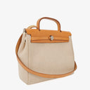 Hermes Herbag PM Vache Hunter Criss Viking Ecru Beige Naturel 2 Way Backpack With Palladium Hardware