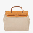 Hermes Herbag PM Vache Hunter Criss Viking Ecru Beige Naturel 2 Way Backpack With Palladium Hardware